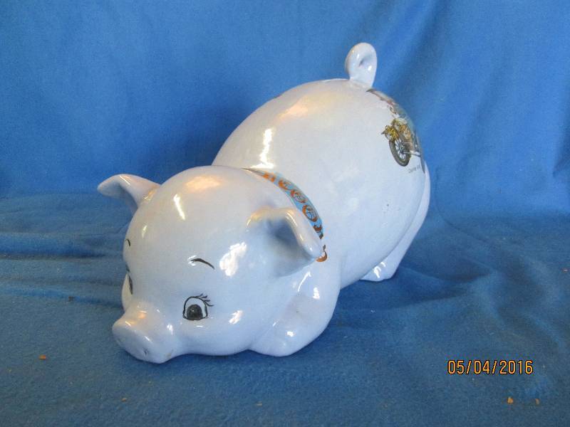 Piggy bank and collector plate...