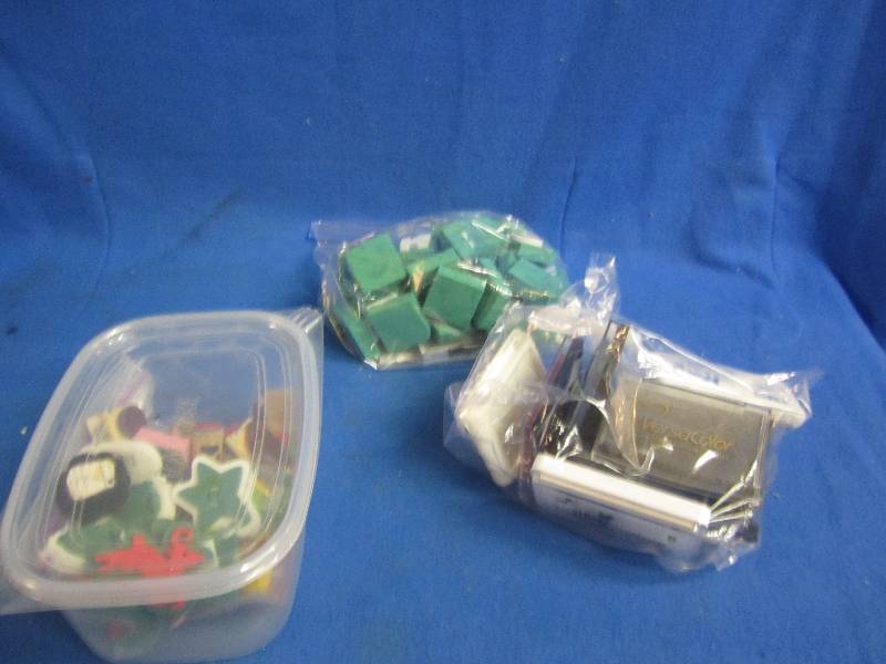 Lot of stamps, stamp pads...