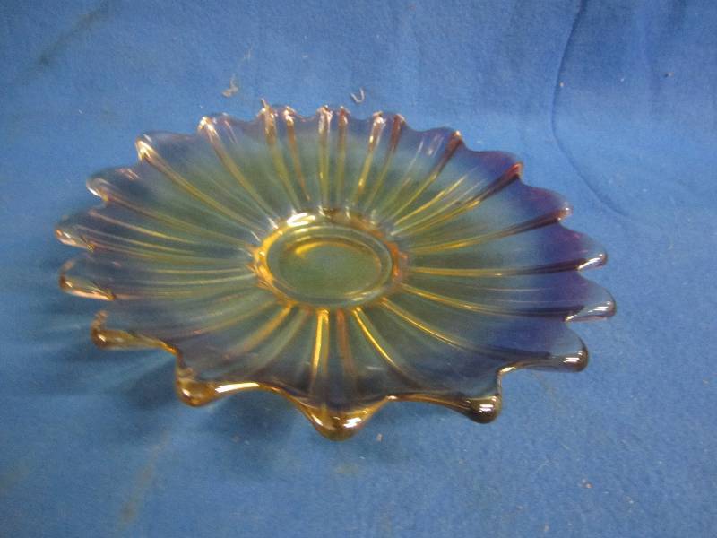 Amber color serving dish...