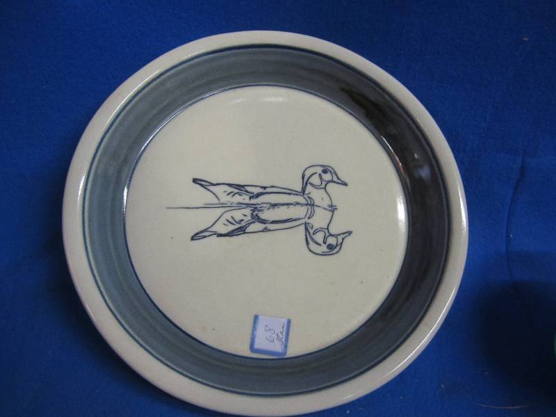 Duck plate, signed on back...