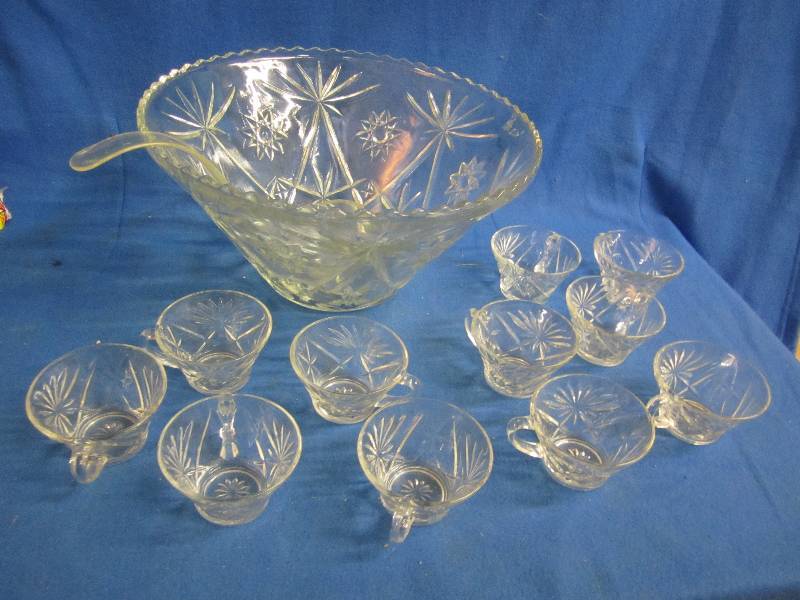 Punch bowl with serving set...