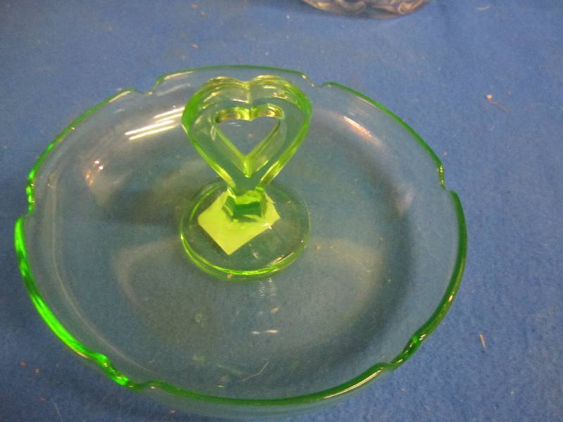 Green candy dish...
