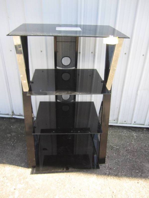 Black glass and metal shelf...