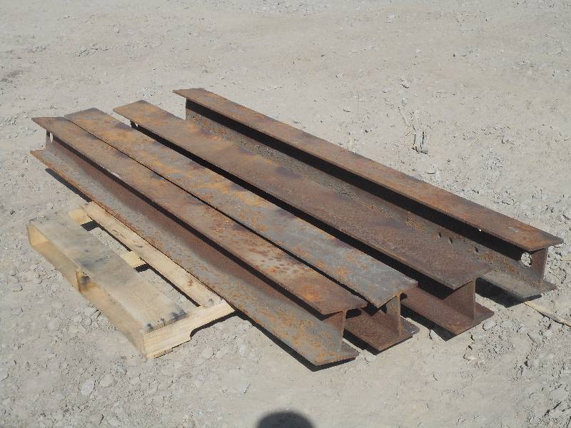 lot 17 image: Pallet Of (4) Steel I-Beams  6x6....