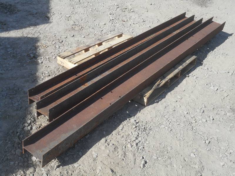 lot 18 image: Pallet Of (3) Steel I-Beams (2) 6...