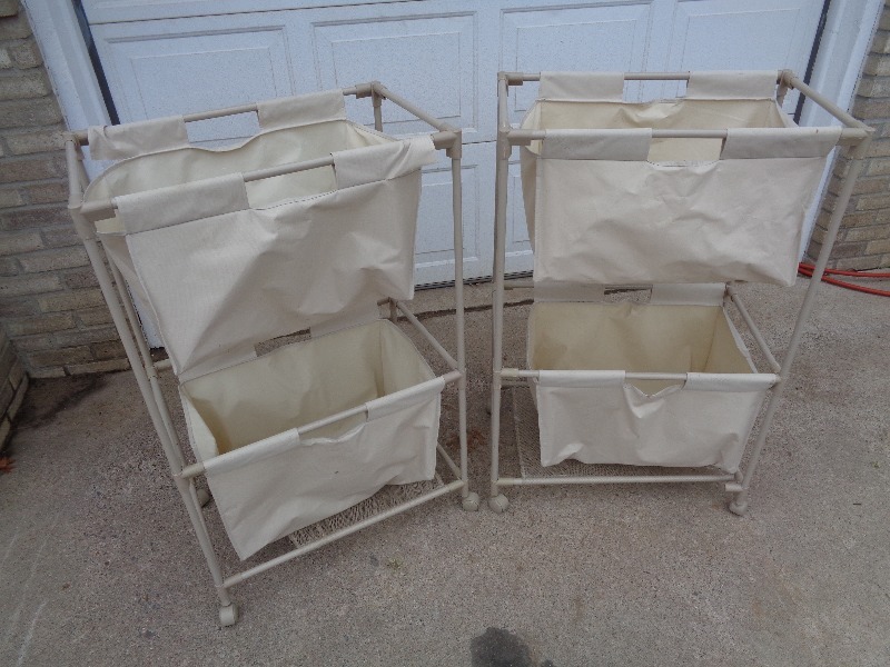 lot 35 image: 2 Rolling Laundry Organizers