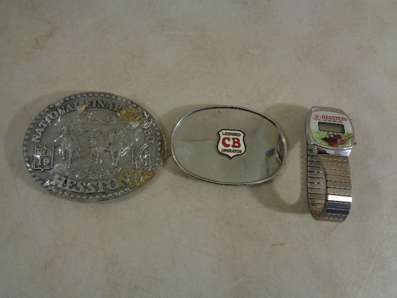 lot 11 image: Belt Buckles and Watch