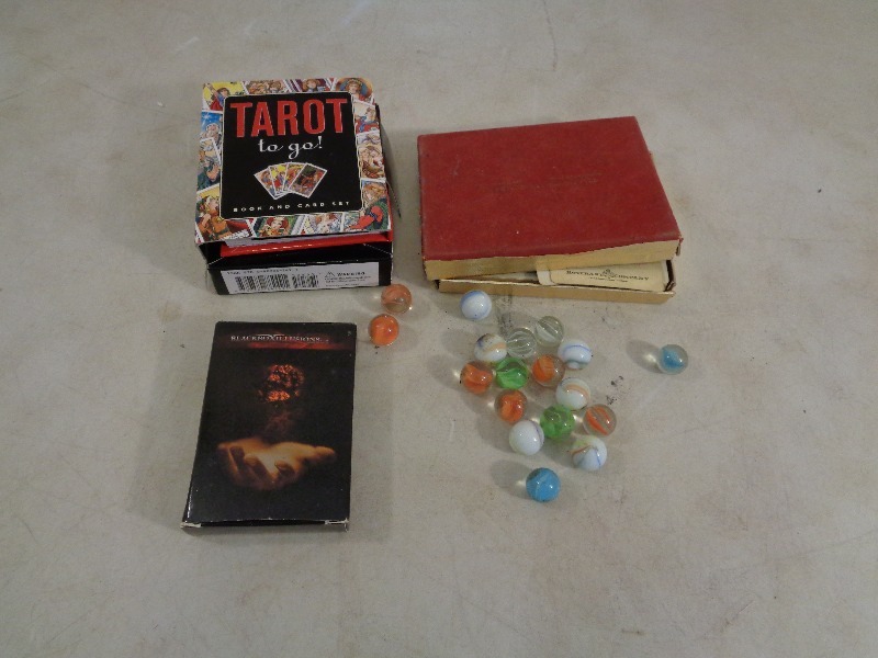 lot 60 image: Marbles, Tarot Cards, Vintage Playing Cards, and More