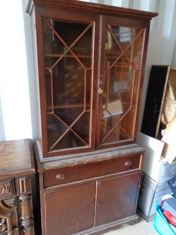 lot 52C image: 2 Piece Hutch  Cabinet