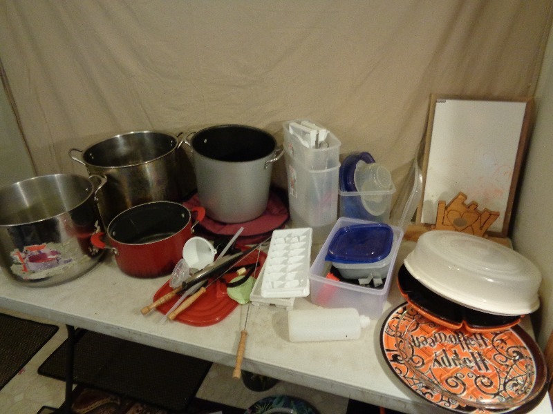 lot 160 image: Stainless Steel Stock Pots, Kitchen Items, and More