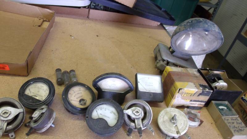 lot 588 image: Variety of repair parts and gauges and switches