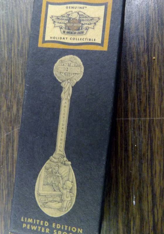 Harley Davidson Holiday Collectible Pewter Spoon