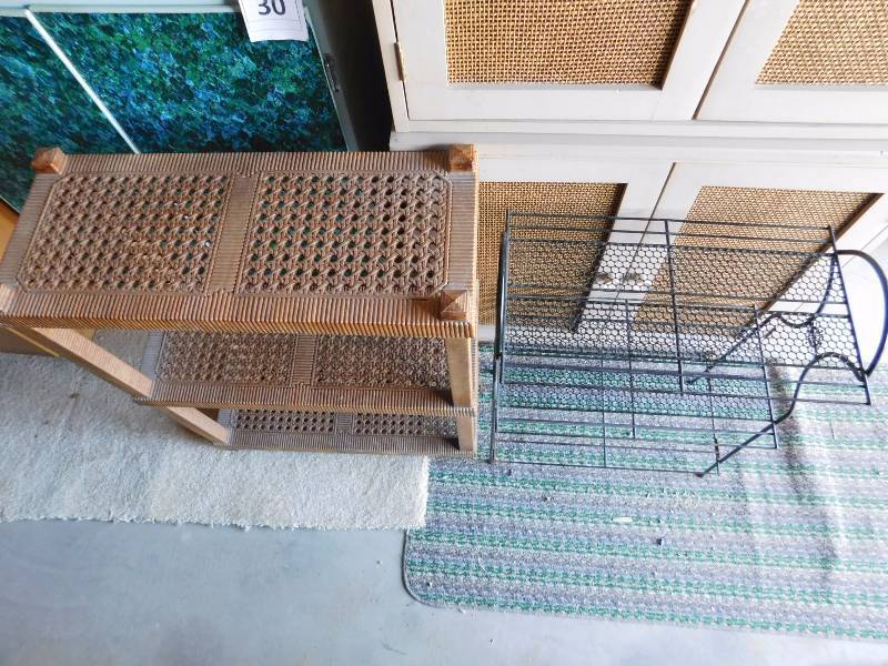two short shelving units