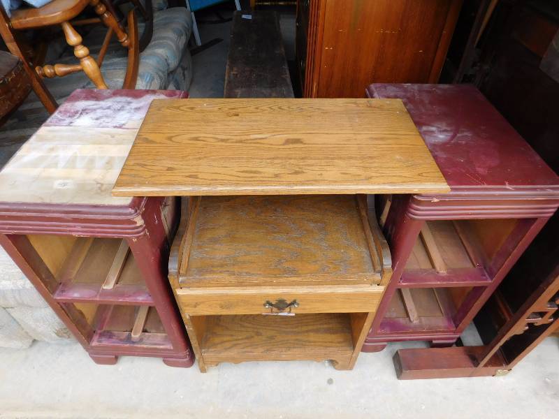 project pieces two sides of a vintage vanity and end table