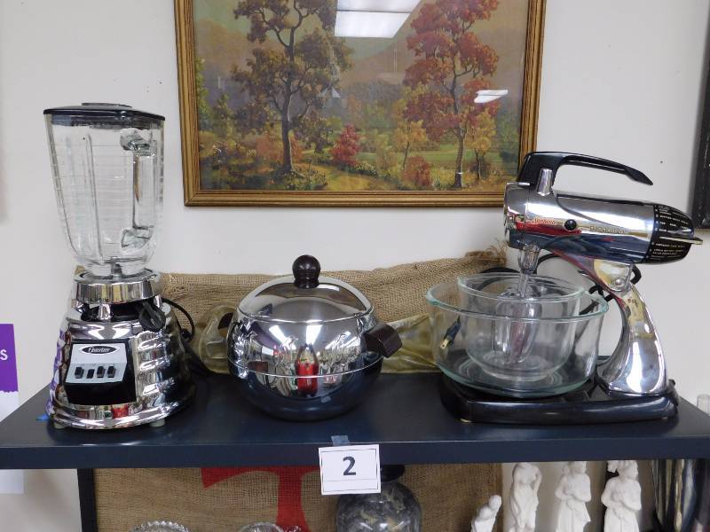 Vintage Chrome and glass kitchen items