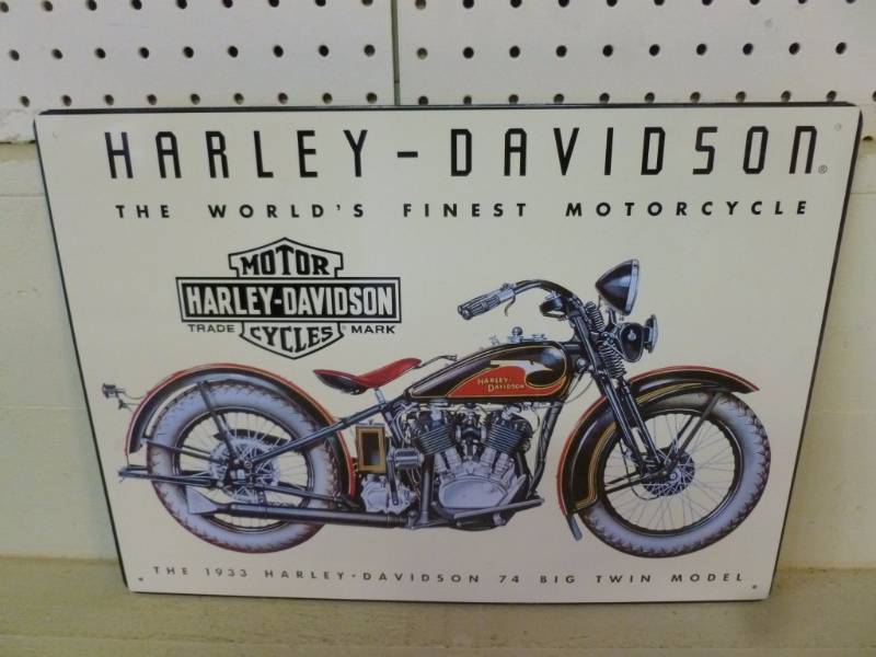 lot 22 image: Harley Davidson Metal Sign