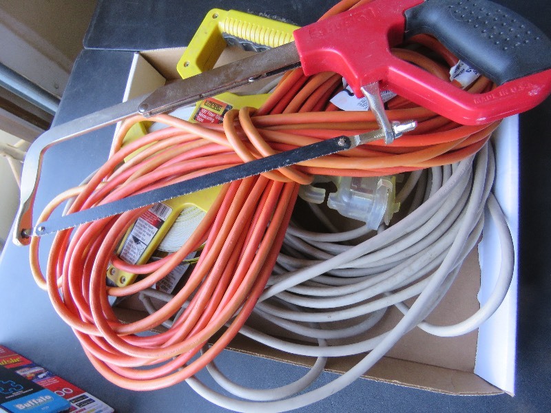 extension cords and tape measure