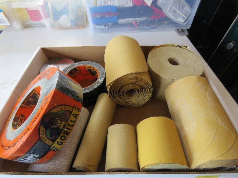 sand paper and tape