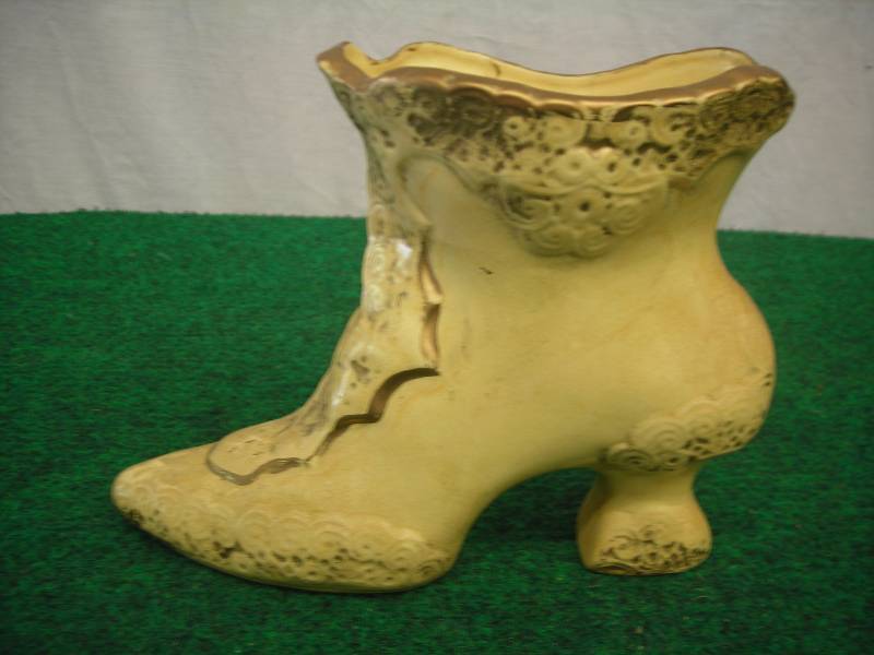 Ceramic Victorian Shoe PlanterContainer