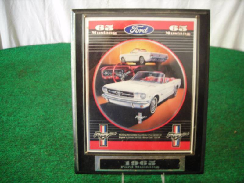 Enesco 1965 Ford Mustang Numbered Edition Collectors Plaque 10x13