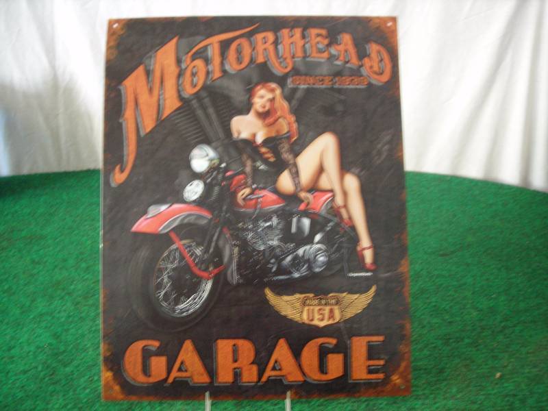 Motorhead Garage Metal Sign 12x16