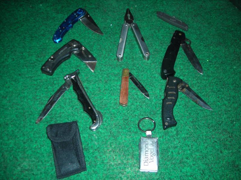Collection Of Pocket Knives, Box Cutters, Multi Tool