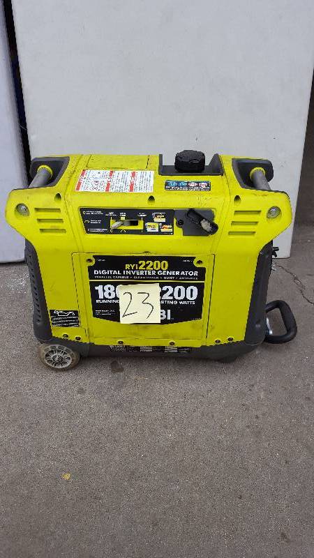 lot 23 image: Ryobi RYi200 1800 Digital Inverter Generator used tested works
