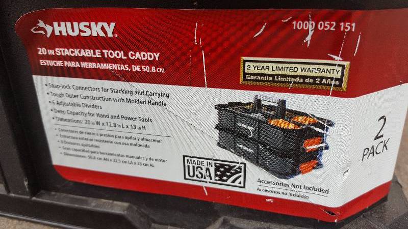 lot 41 image: Husky 20 in Stackable Tool Caddy