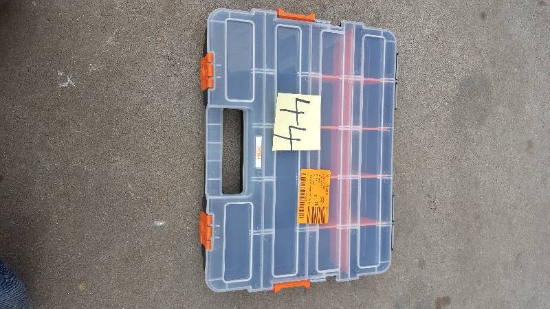 lot 44 image: Husky 15 in. x 13 in. Black Pro Double Sided Organizer with Bins (8-Piece)