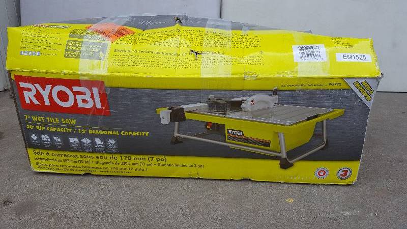 lot 48 image: Ryobi 7 Wet Tile Saw  NEW