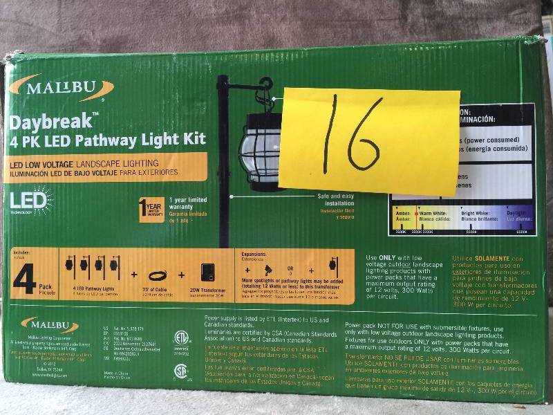 lot 16 image: Malibu Path & Landscape Lights Low Voltage LED 4 Piece Daybreak Kit