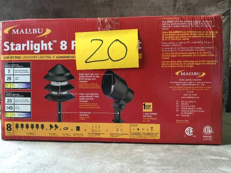 lot 20 image: malibu skyline 8 pk decorative light kit