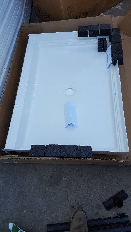 lot 2 image: Aquatic 727149841539 Single Threshold Center Drain Shower Base