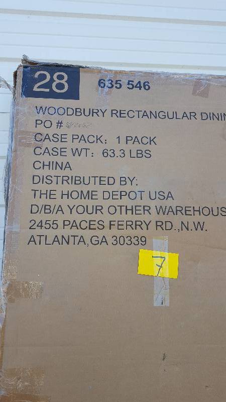 lot 7 image: Hampton Bay Tables Woodbury Rectangular Patio Dining Table DY9127-TT