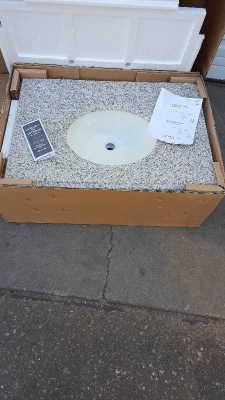 lot 11 image: Pegasus Granite Vanity Top With Sink New