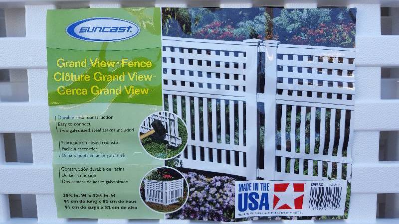 lot 16 image: Lot of 3 Sections of Suncast Grand View Fence