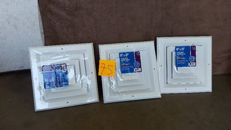 lot 75 image: Lot of 3 - 8x8 Ceiling Diffuser