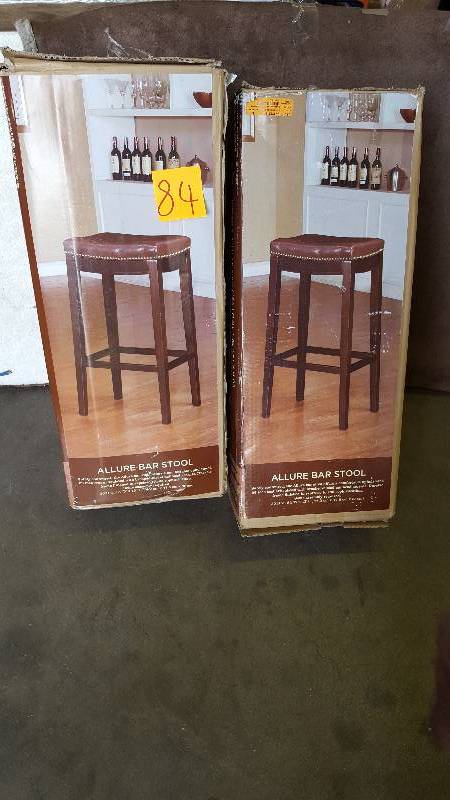 lot 84 image: Lot of 2 Allure Bar Stools 30x 18 34x 13