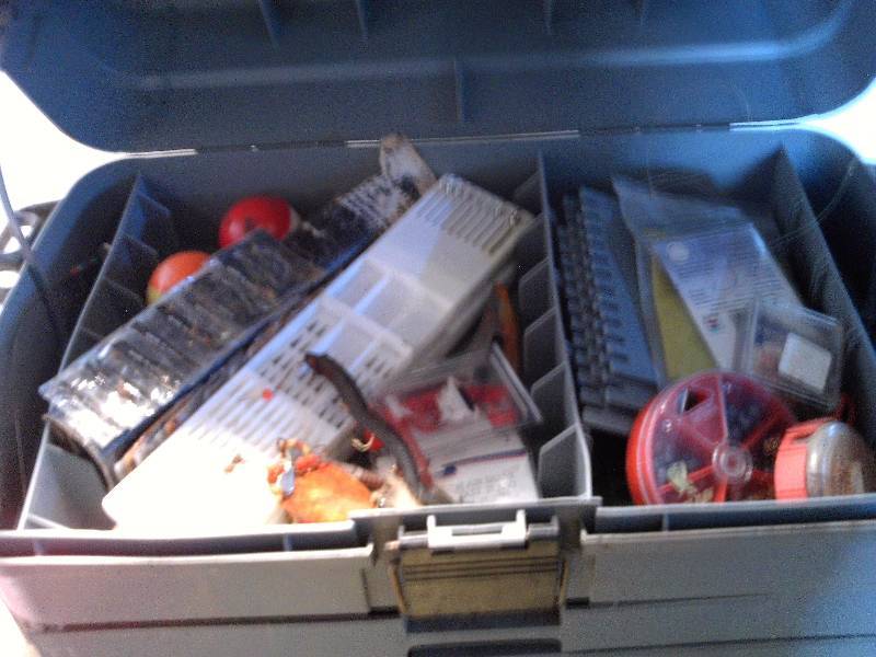 lot 64 image: tackle box and tackle