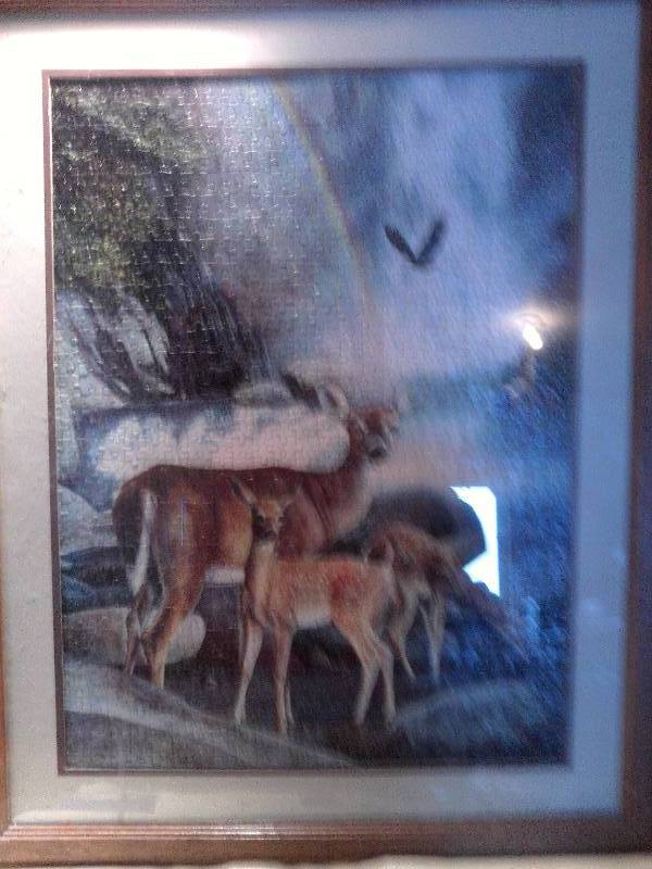 lot 100 image: framed deer puzzle picture