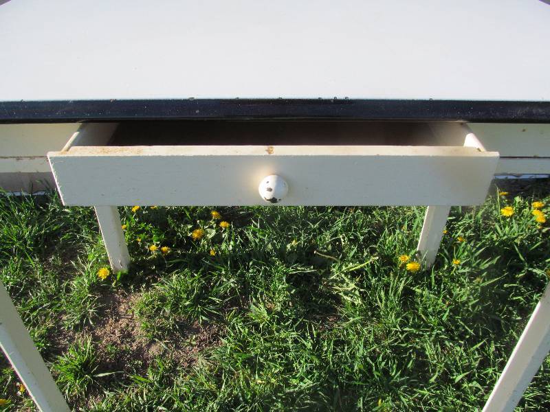 Vintage Enamel Top Farm Table