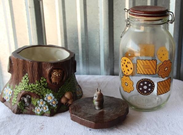 lot 30 image: Woodsy Gnome and Glass Cookie Jars