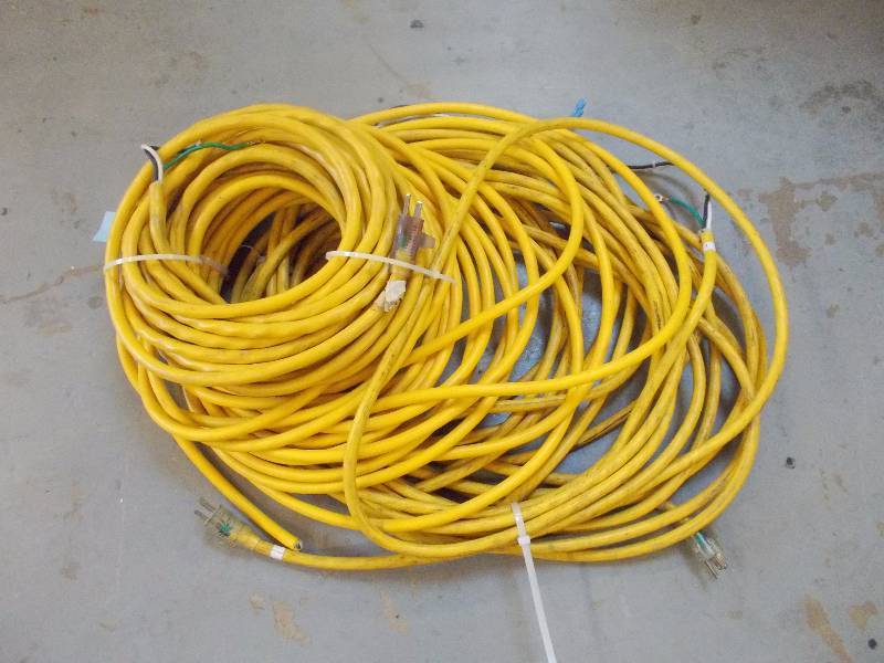 Assorted yellow Electrical cords Cords