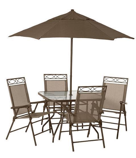 Patio Set- With 4 chairs and Umbrella