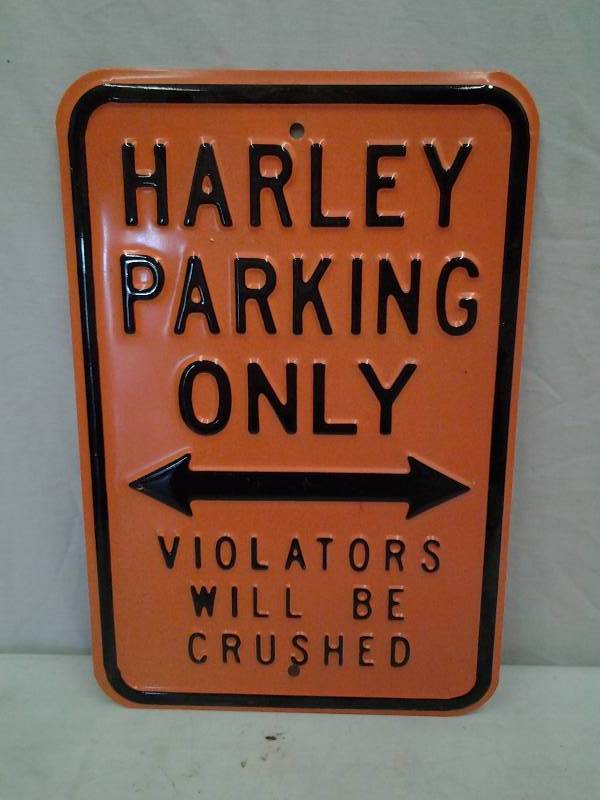 Metal Harley Parking Sign 18 x 12