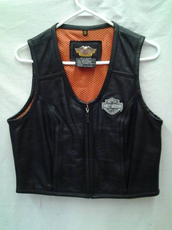 Ladies Harley Leather Vest Size Medium
