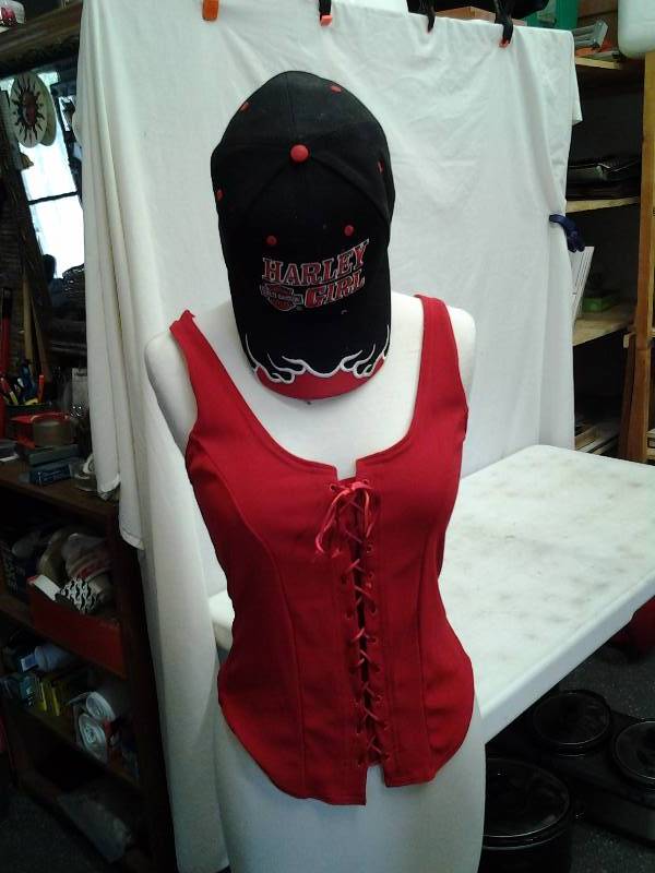 Ladies Red Rock Motorcycles Tank XL & Harley Girl Cap