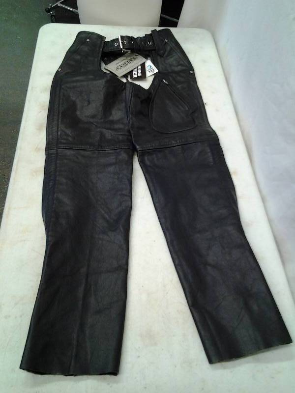 Ladies Leather Chaps Size 3 x 5- 30 Inch Waist x 29 Inch Inner Thigh Measurement