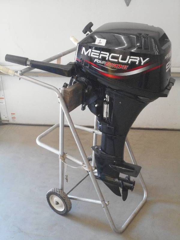 lot 1 image: Mercury 9.9HP 4-Stroke Long Shaft Outboard Motor