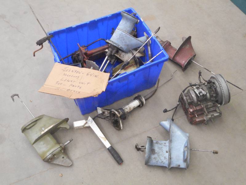 lot 17 image: Tote Of OMC Outboard Motor Parts ...